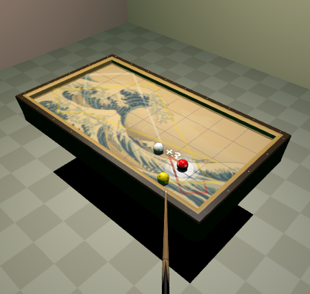 Three cushion table shot
